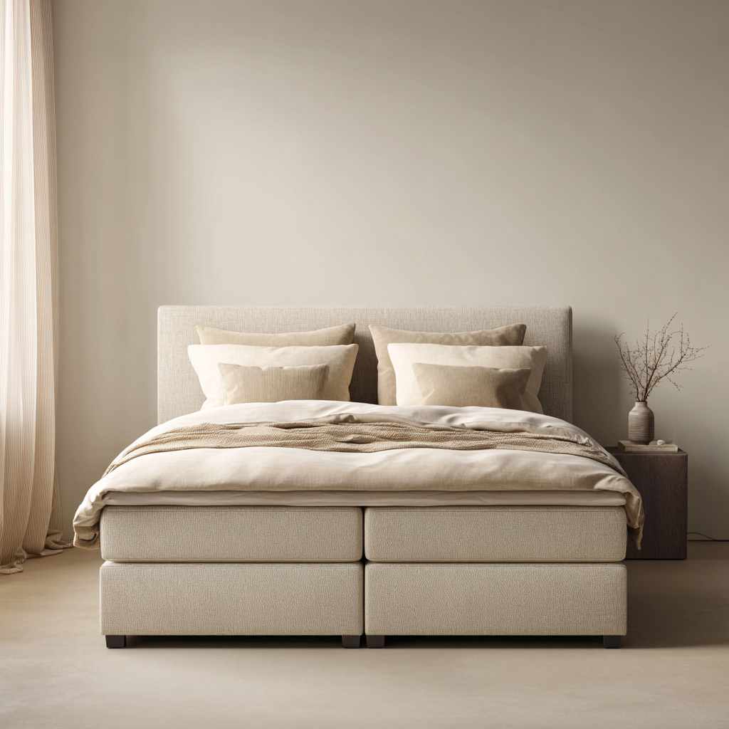 Boxspringbed in showroom Slaapnerds